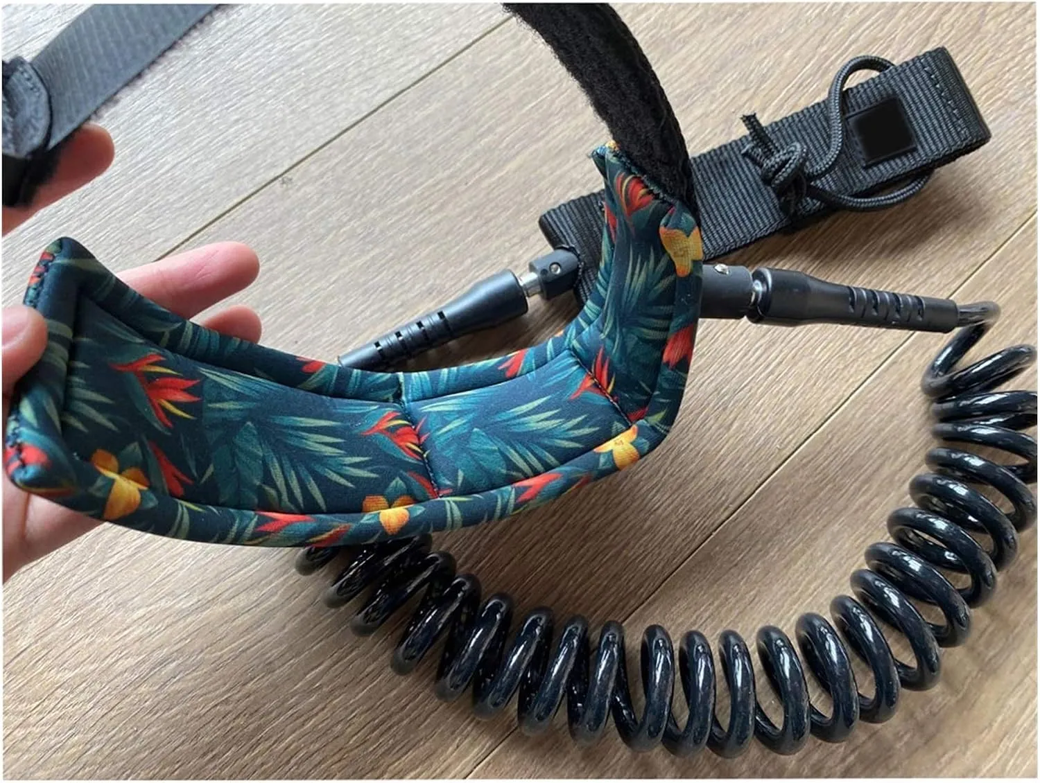 10FT/9FT 7MM Surfboard Leash SUP Coiled Leash SUP Paddle Webbing Paddle Board Surf Leg Rope(7mm 9ft B)