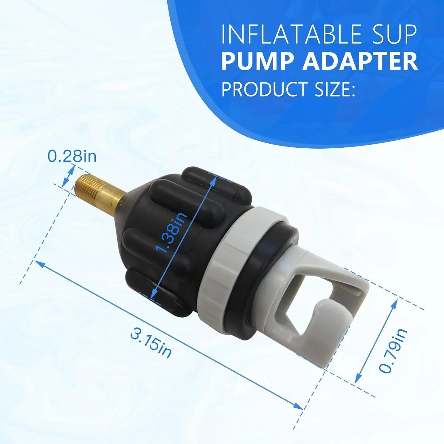 2Pcs Inflatable Boat SUP Pump Adapter, Premium Conventional Air Adapter, Sturdy SUP Air Adapter, Inflation and Strong Sealing SUP Pump Adapter, for Inflatable Boat, Paddleboard, Kayak, Black