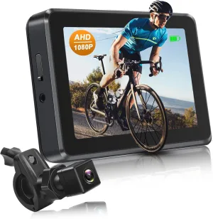 Bike Mirror Camera with 115Wide Angle, 4.3" HD 1080P Monitor Bike Rear View Mirror, Night Vision Bike Camera for Handlebars, Adjustable Bicycle Mirror for E-Bike,Mountain, Road Bike