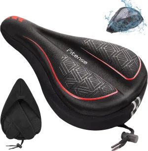 Bike Seat Cushion, Gel Padded Bike Seat Cover for Men Women, Extra Soft Exercise Bicycle Cushion Fit for Peloton, Spin Stationary Exercise, Cycling Bike with Adjustable Vel-co Secure