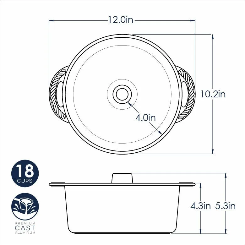Classic Cast Pound Cake and Angelfood Pan