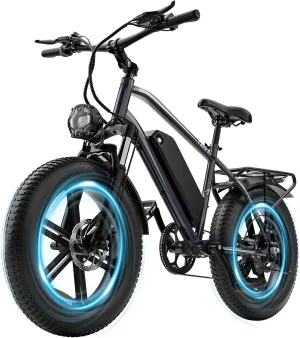 Electric Bike for Adults 1000W Peak Motor, 25mph 48V-15AH Removable Battery, 38 Miles Range Electric Bicycle with Fat Tire E-Bike for Commuting & Off-Road or Mountain Cycling