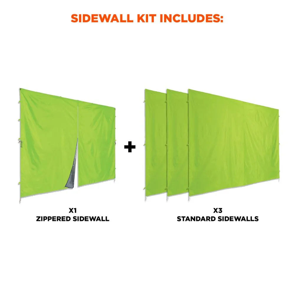 Ergodyne 12984 #6054 Lime Pop-Up Tent Sidewall Kit - 10ft x 10ft