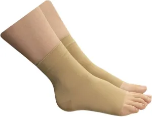 Extra Wide Ankle Big Feet 20-30 mmHg Compression Swelling Foot Pain Circulation Plus Size Sock Open Toe Sleeve (Beige, Wide Ankle 4XL)