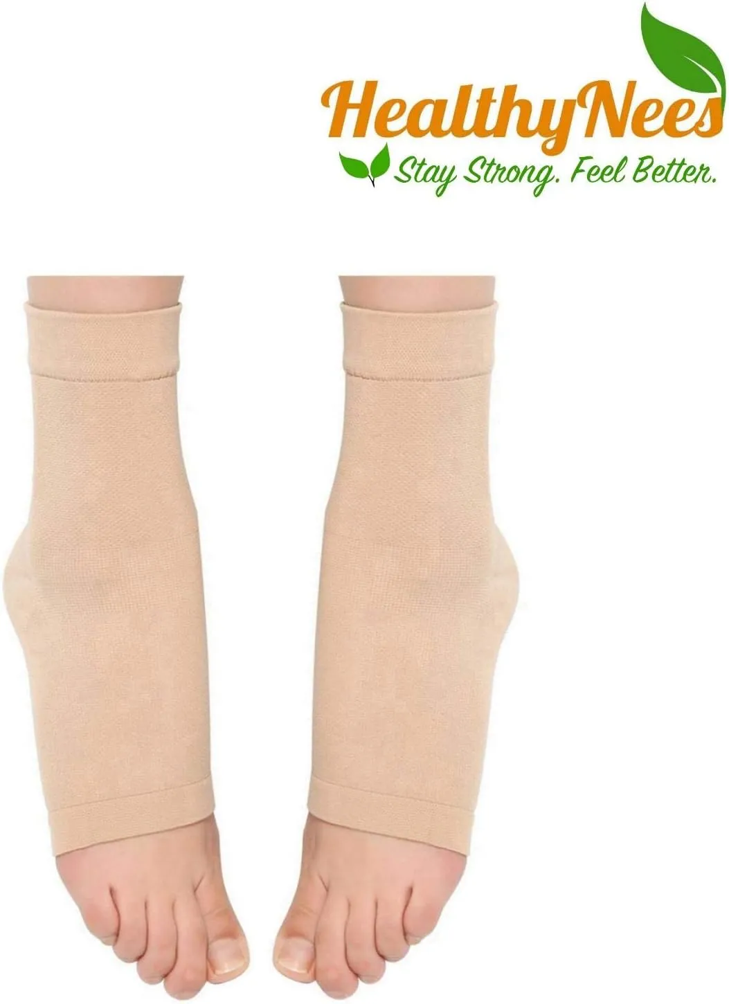 Extra Wide Ankle Big Feet 20-30 mmHg Compression Swelling Foot Pain Circulation Plus Size Sock Open Toe Sleeve (Beige, Wide Ankle 4XL)