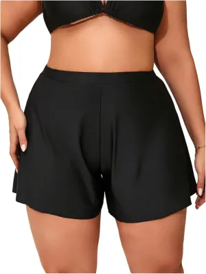 Floerns Women's Plus Size Swim Board Shorts with Pockets Bathing Suit Shorts