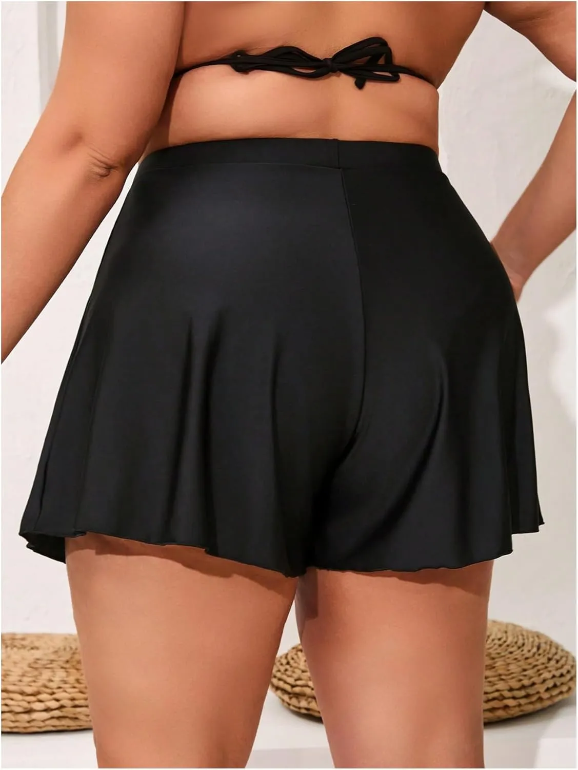 Floerns Women's Plus Size Swim Board Shorts with Pockets Bathing Suit Shorts