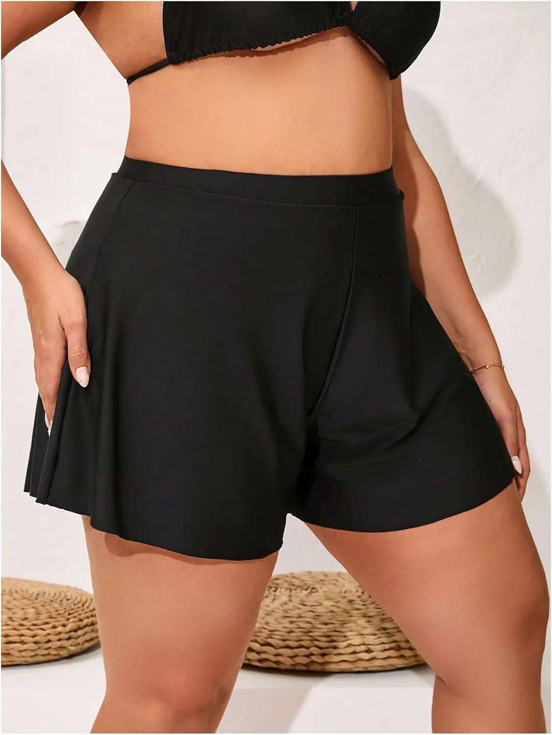 Floerns Women's Plus Size Swim Board Shorts with Pockets Bathing Suit Shorts