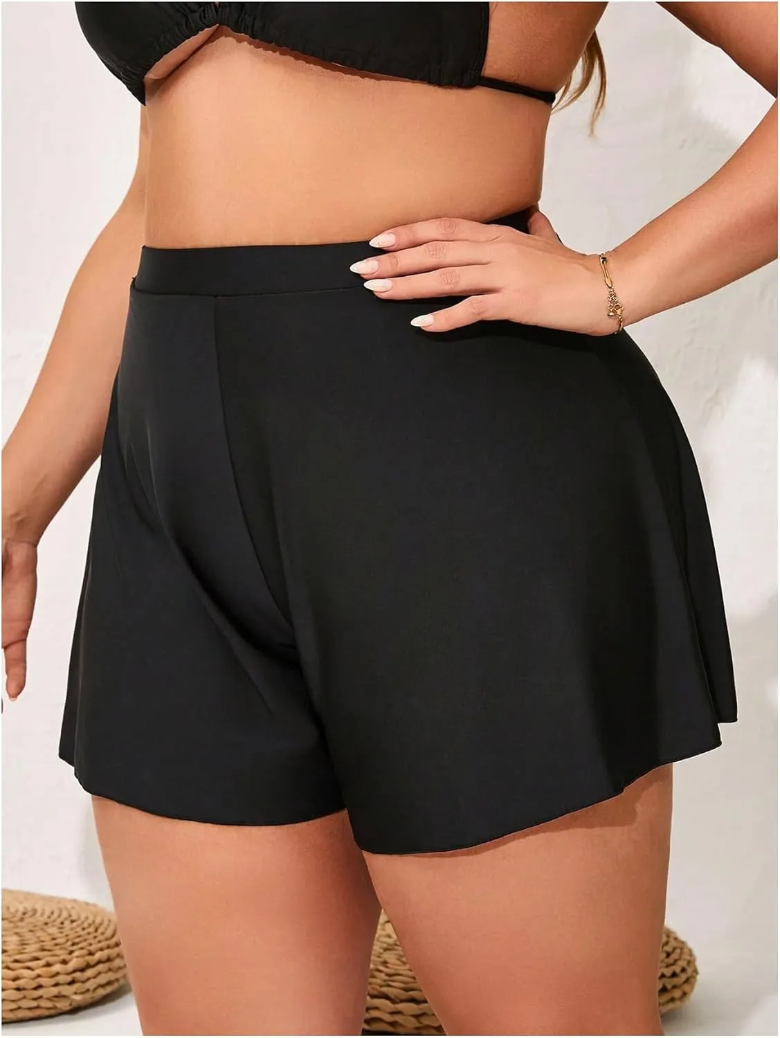 Floerns Women's Plus Size Swim Board Shorts with Pockets Bathing Suit Shorts