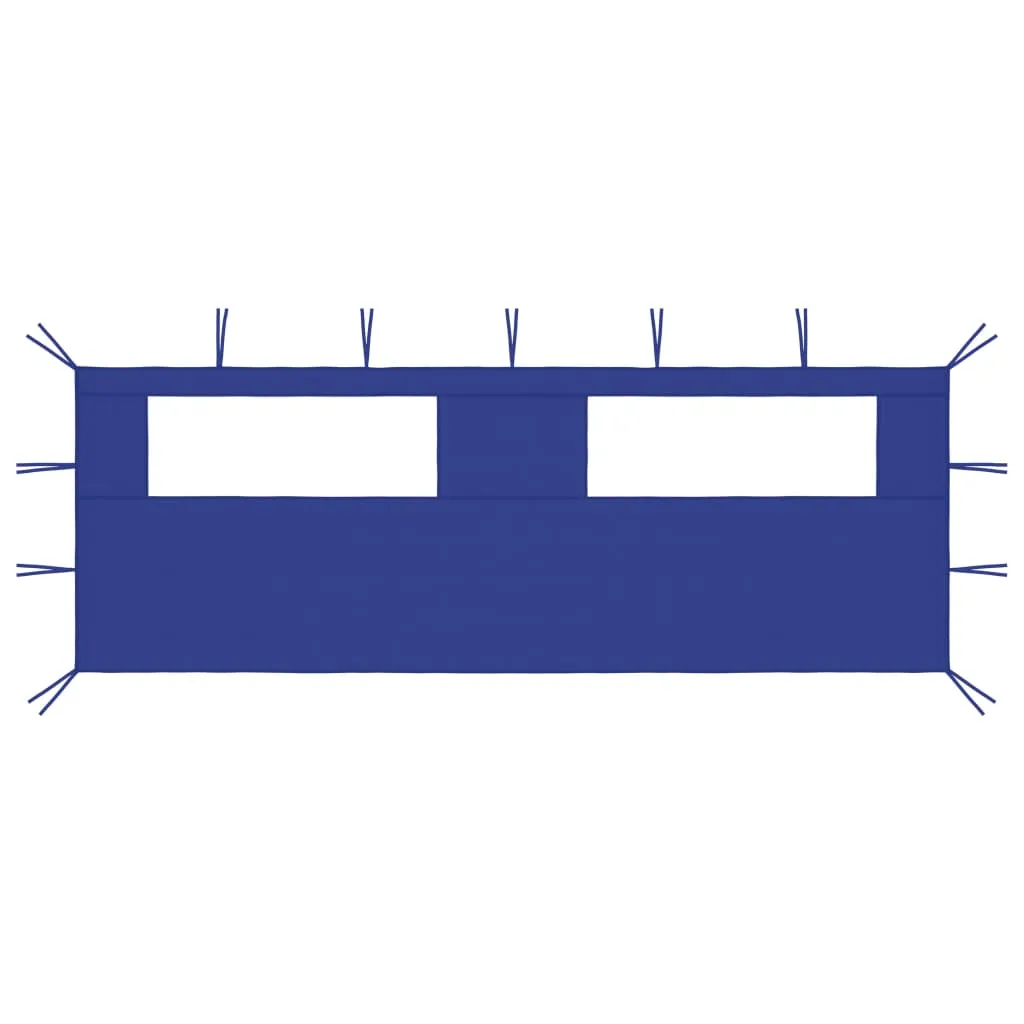 Gazebo Sidewall with Windows 6x2 m Blue