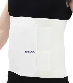 ITA-MED Unisex 12 Abdominal Binder  Helps Recover Post-Surgery, Postpartum & Hernia, Made in USA, White (XL)