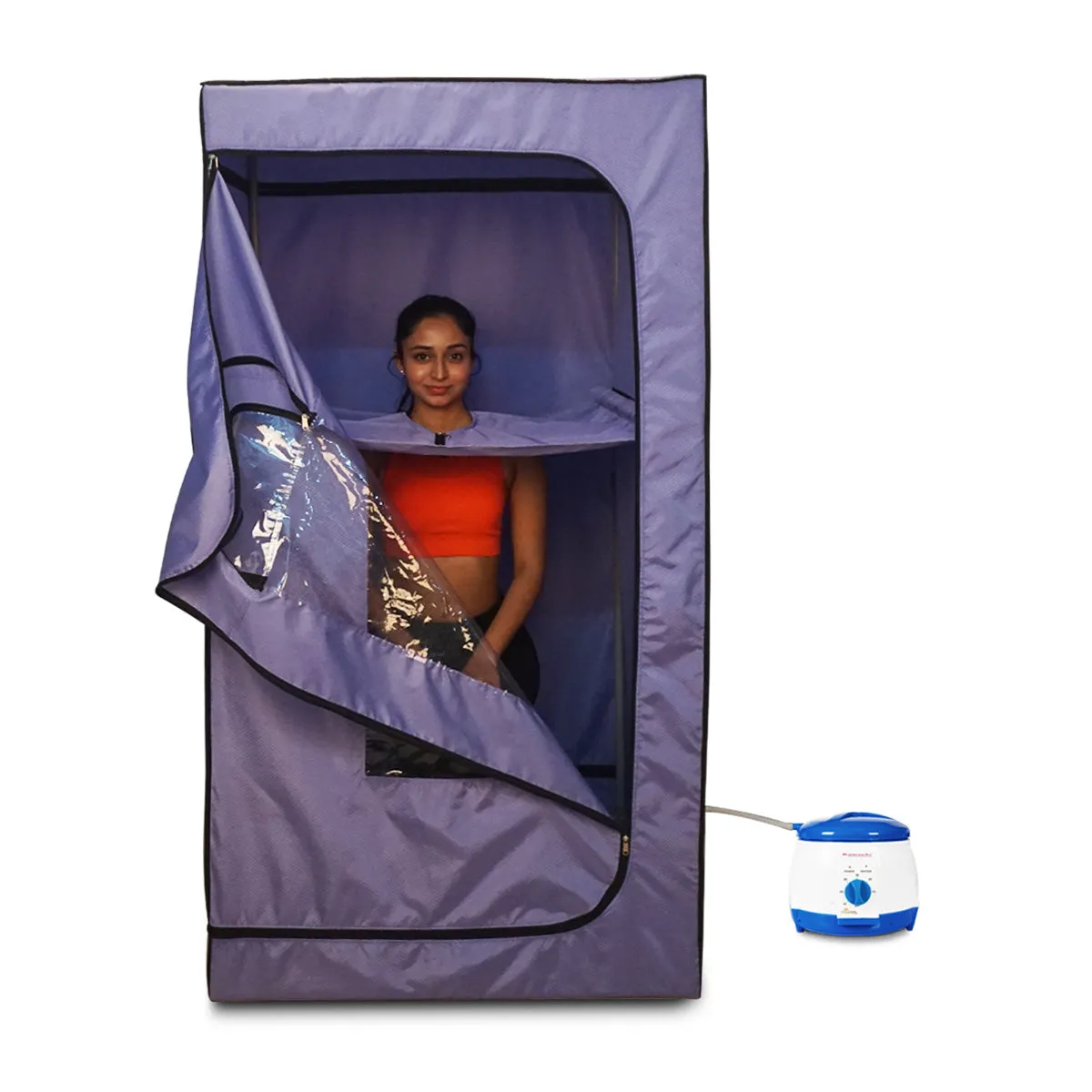 Kawachi Portable Steam Sauna Bath for Home Full Body Personal Sauna at Home Spa with 1.5L 750W Steam Generator, 60 Minute Timer i125