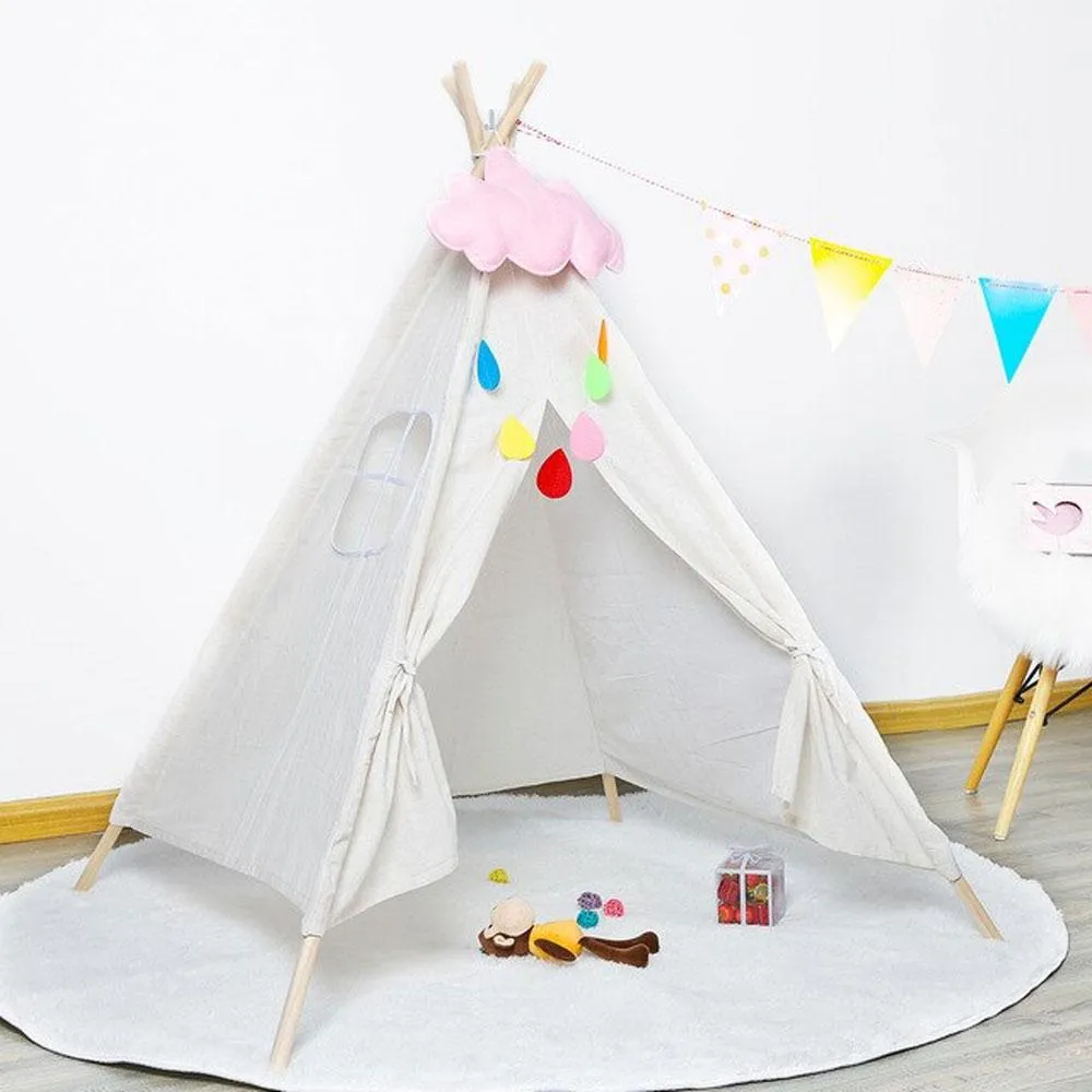 Kids 4 Poles Teepee Play Tent