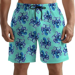 Men's Swim Trunks with Beach Print Quick Dry Swimsuits Board Shorts with Pockets Summer Gifts