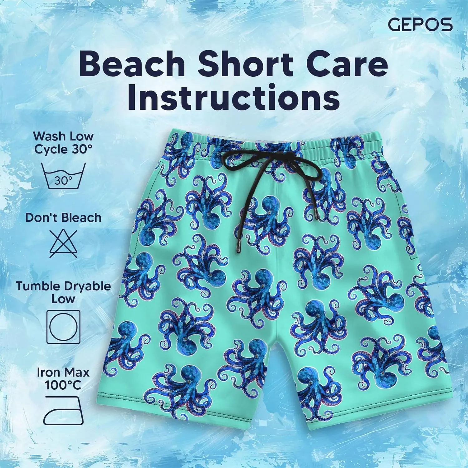 Men's Swim Trunks with Beach Print Quick Dry Swimsuits Board Shorts with Pockets Summer Gifts