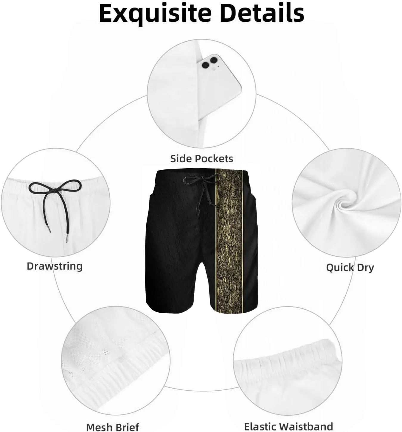Mens Swim Trunks with Mesh Lining,9 Inch Quick Dry Board Shorts Bathing Suit Swimsuit Beach Pants Swimwear