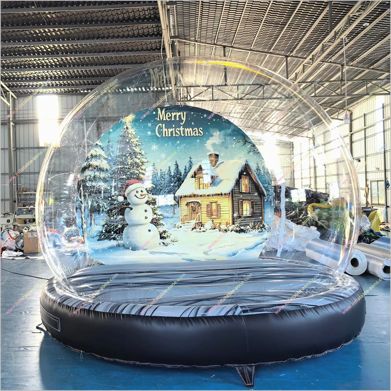 Merry Christmas Snow Globe Inflatable Indoor Park Custom Snow Globe Clear Igloo Tent For Backyard Party