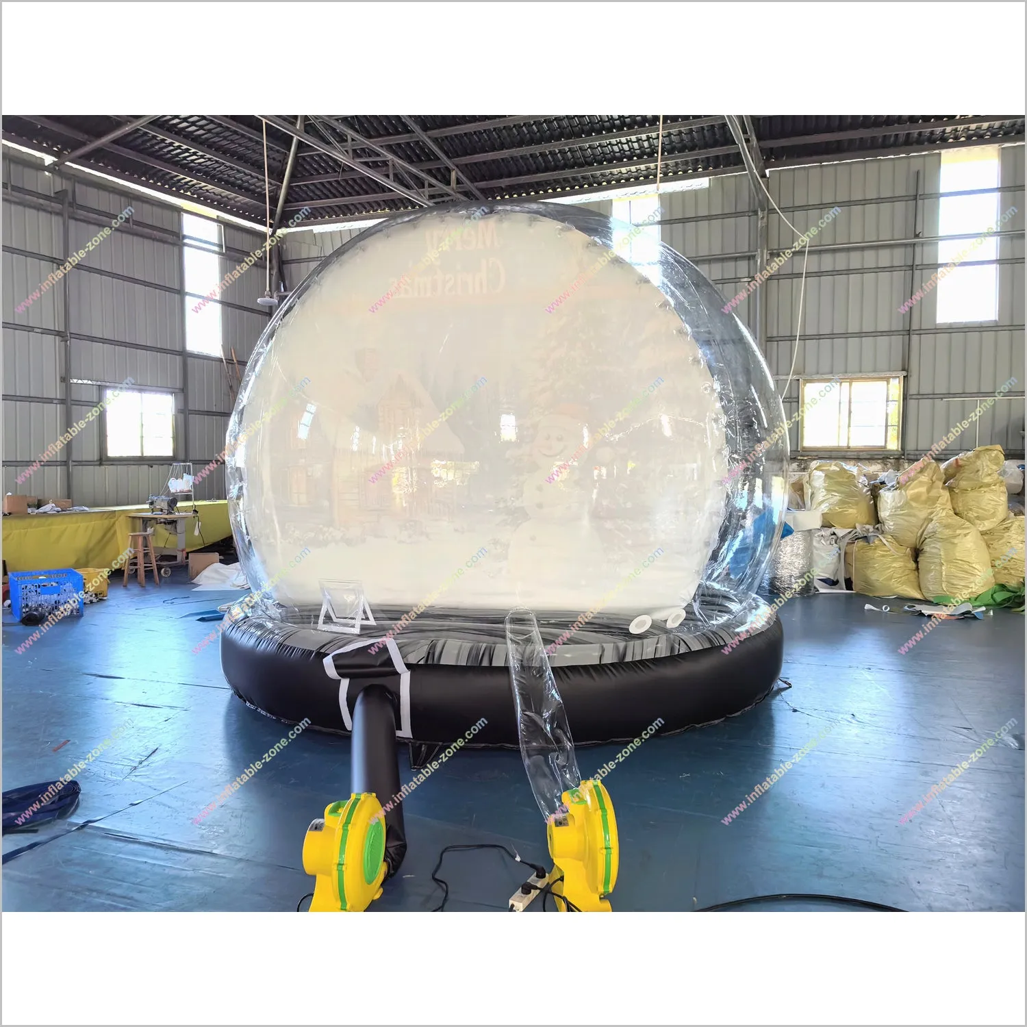 Merry Christmas Snow Globe Inflatable Indoor Park Custom Snow Globe Clear Igloo Tent For Backyard Party