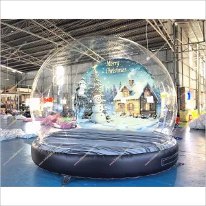Merry Christmas Snow Globe Inflatable Indoor Park Custom Snow Globe Clear Igloo Tent For Backyard Party