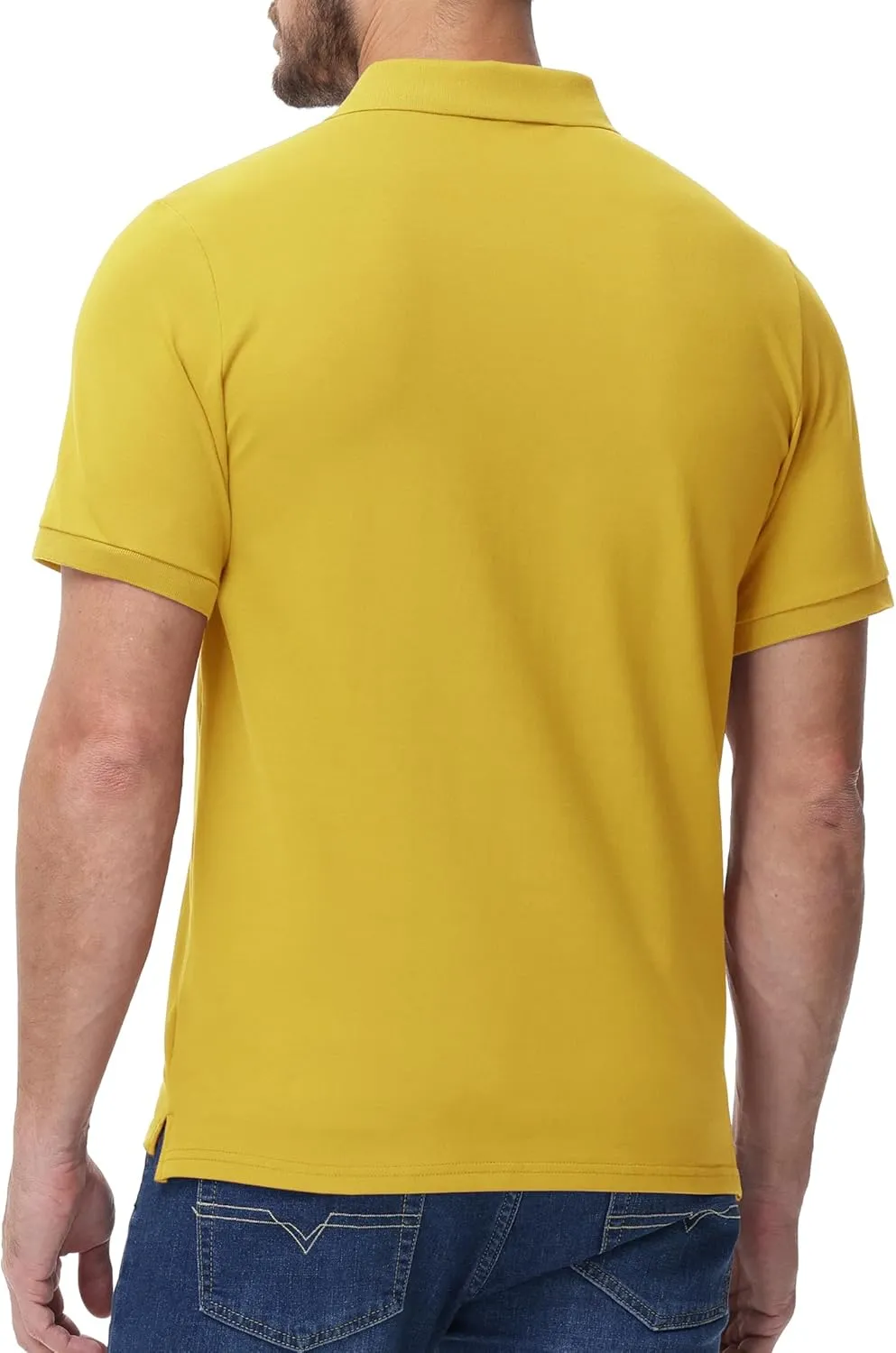 MIER Polo Shirts for Men Cotton Short Sleeve Golf Tennis Collared Shirt for Casual Work Travel, 3 Buttons, Ultra Soft