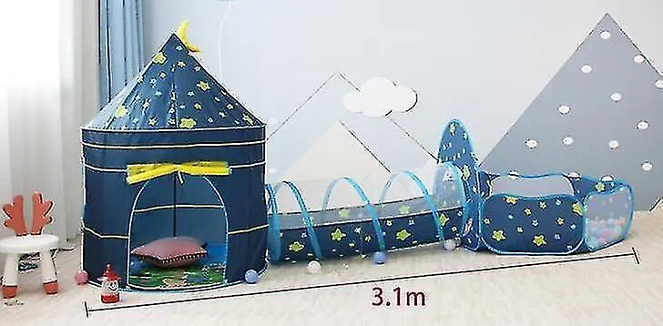 Ocean Ball Pool Tunnel Indoor Home Play House Baby Toy House Children Tent Blue