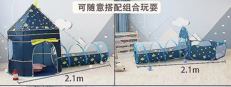 Ocean Ball Pool Tunnel Indoor Home Play House Baby Toy House Children Tent Blue
