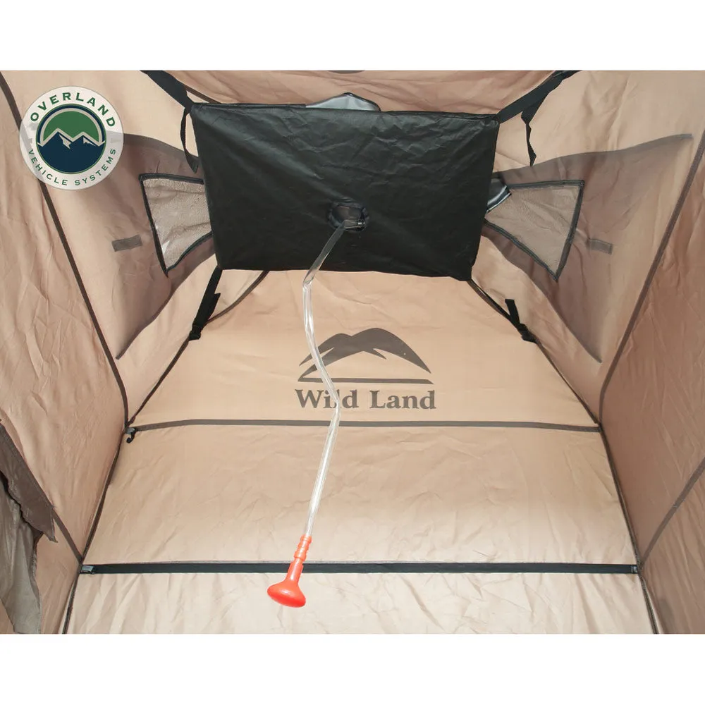 Overland Vehicle Tents - Wild Land Portable Privacy Room with Shower, Retractable Floor, & Amenity Pouches