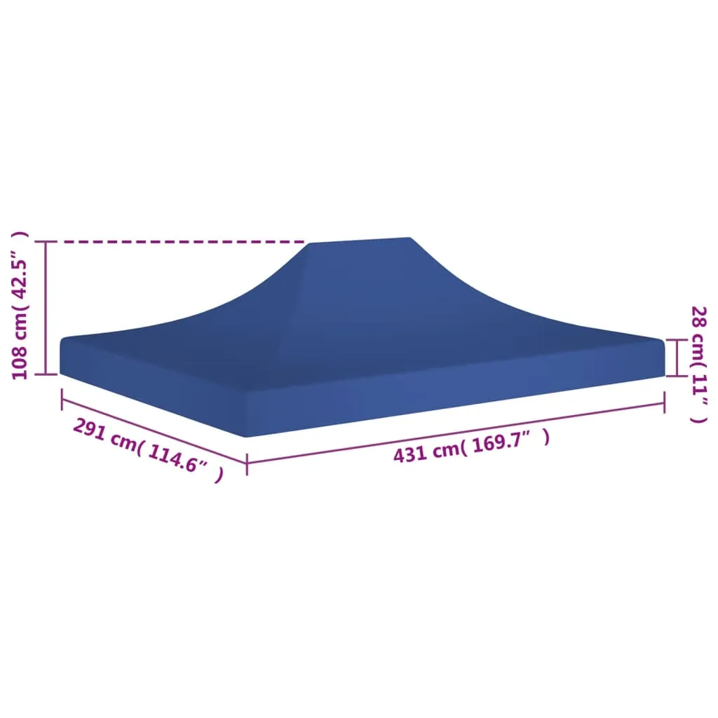 Party Tent Roof 4.5x3 m Blue 270 g/m²