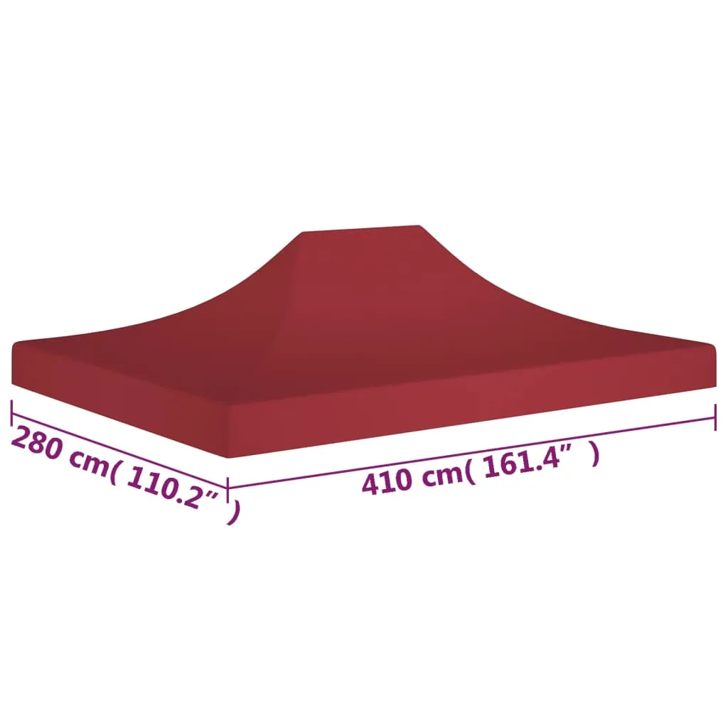 Party Tent Roof 4x3 m Burgundy 270 g/m²