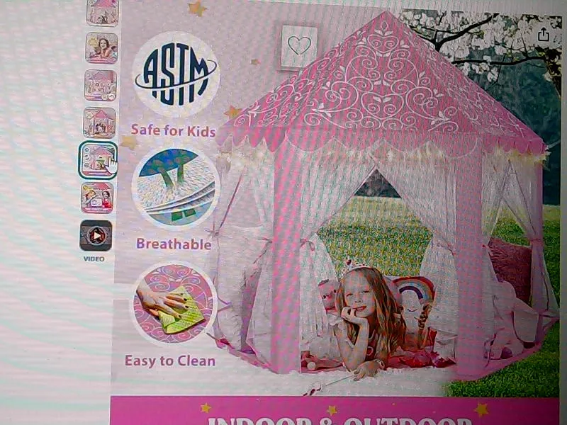 Princess Play Tent for Kids Hot Pink