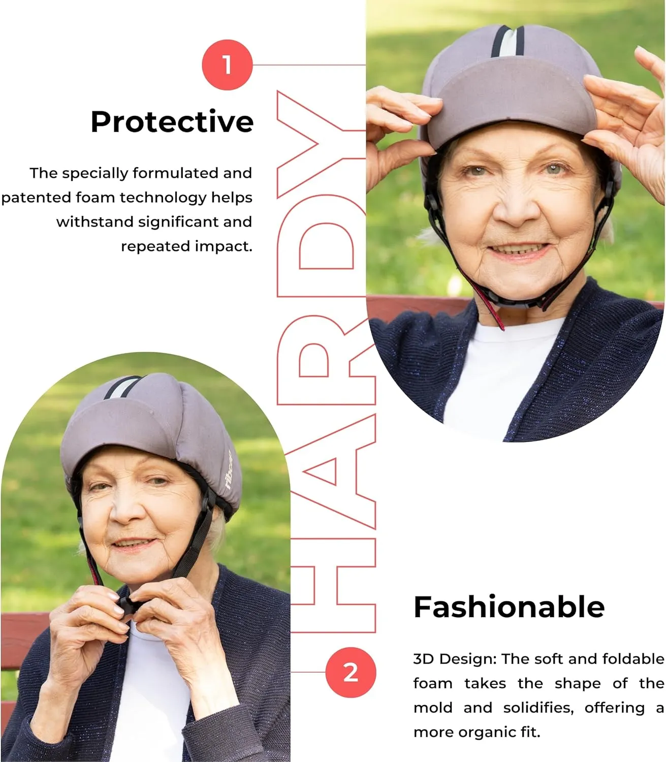 Ribcap Hardy Medical Grade Protective Helmet | Platin | Soft Helmet for Epilepsy | Protective Helmet for Seizures | Fashionable and No Stigma