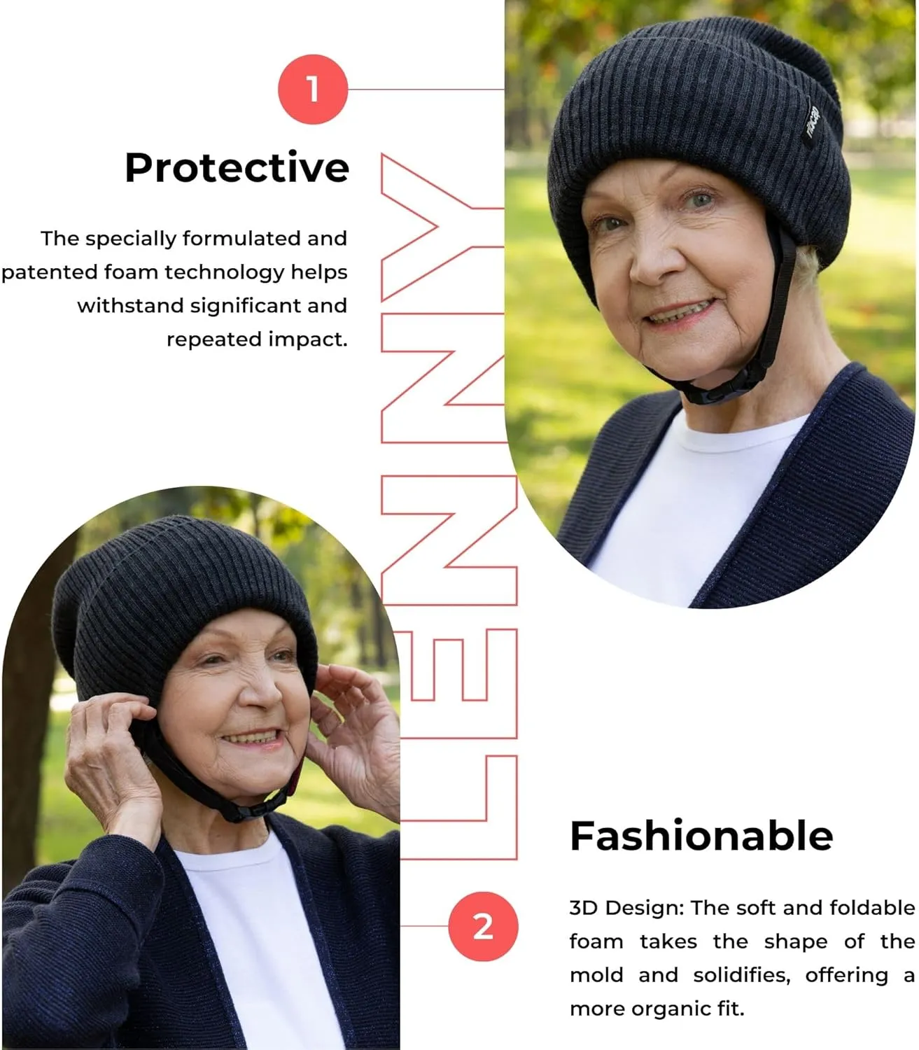 Ribcap Lenny Medical Grade Protective Helmet | Anthracite | Large (Head Circumference 23-24") | Soft Helmet for Epilepsy | Protective Helmet for Seizures | Fashionable and No Stigma