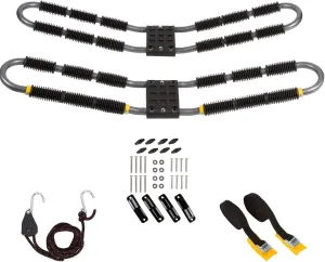 Suspenz Kayak Roof Rack with Tie Down Straps, EZ Roller V-Rack Car Top Carrier Mount for Kayak Canoe SUP (44-0166)