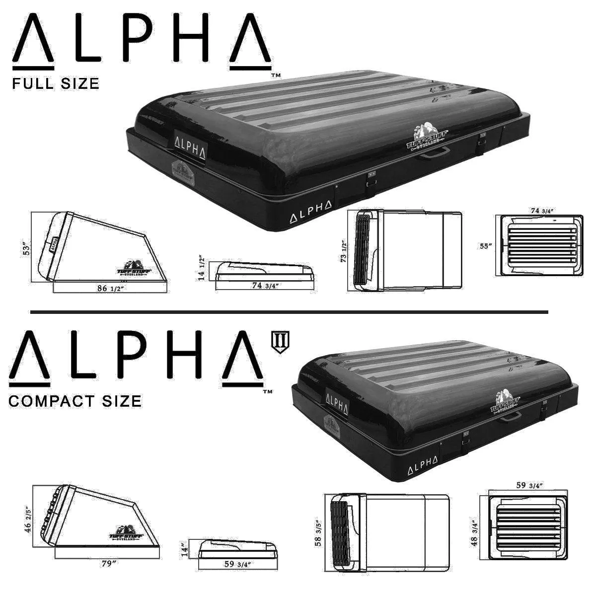 Tuff Stuff ALPHA™ Hard Top Side Open Tent, Black, 4 Person (TS-RTT-CS-BK)
