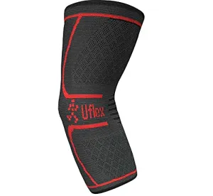UFlex Elbow Compression Sleeve for Men & Women - Elbow Brace for Tendonitis, Tennis Elbow, Bursitis, Injury Recovery, Weightlifting, Golf, Basketball - Support Sleeve & Wrap (Single - Small)