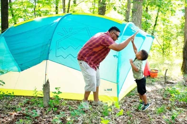 ust House Party 6 Person Tent - Single Wall Construction With Extra-Large Front and Rear Doors