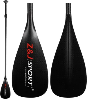 Z&J SPORT 3-Piece SUP Paddle 172-220cm Adjustable, Stand Up Paddle for All Water, Full Carbon Stand-up Paddle 12 Blade Offset (GUI)