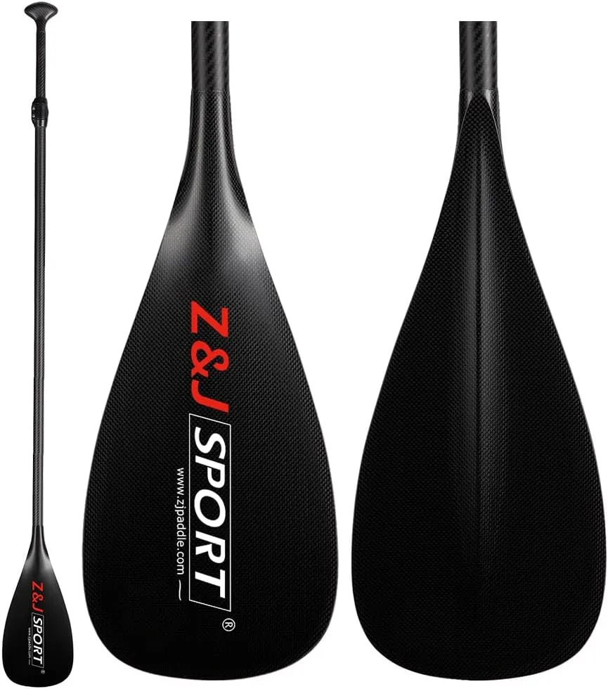 Z&J SPORT 3-Piece SUP Paddle 172-220cm Adjustable, Stand Up Paddle for All Water, Full Carbon Stand-up Paddle 12 Blade Offset (GUI)